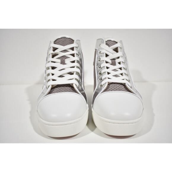 Christian Louboutin Men Louis Orlato Flat Elegant Argento High Top Sneaker 45 12 - Picture 5 of 12